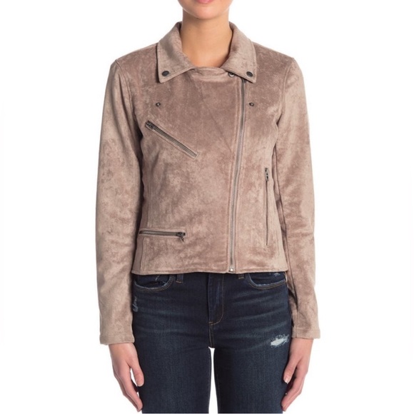 Blank NYC Faux Suede Moto Jacket Size Medium - Picture 2 of 9